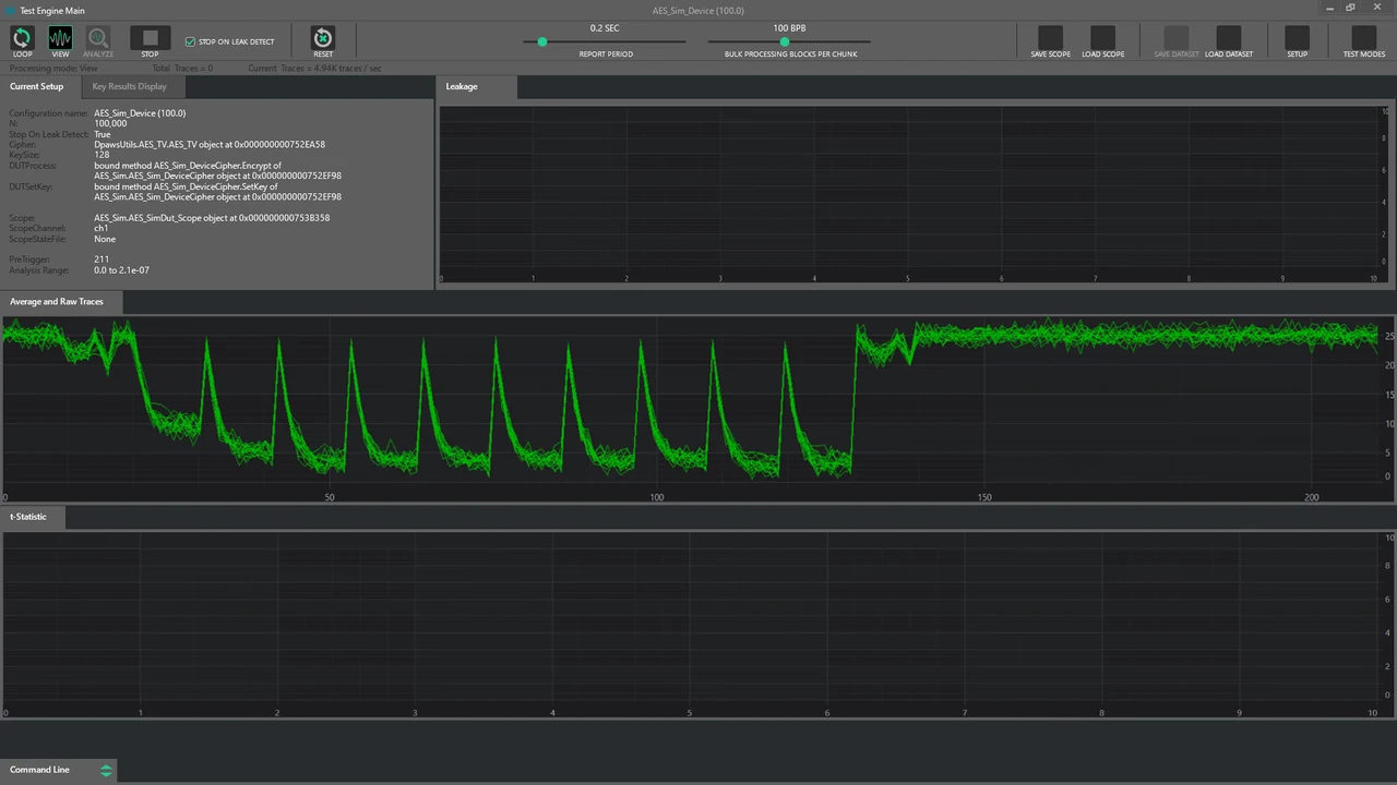 An early Rambus interface with a toolbar, configuration panel and a graph of captured signal traces.