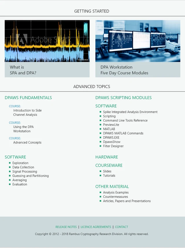 Tutorial library organized into Getting Started, DPA Workstation Fundamentals and Advanced Topics.