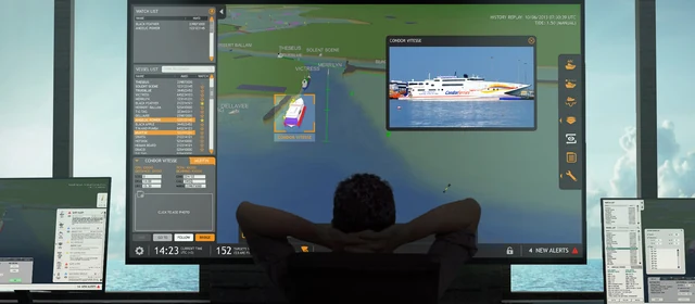 SRT vessel traffic software, map-based interface and a multi-monitor operator workstation.
